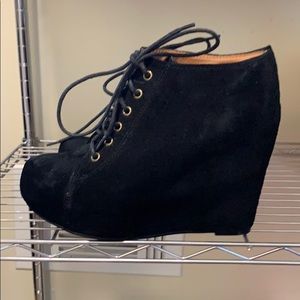 Jeffrey Campbell 99-tie Hidden Wedge Bootie, Suede
